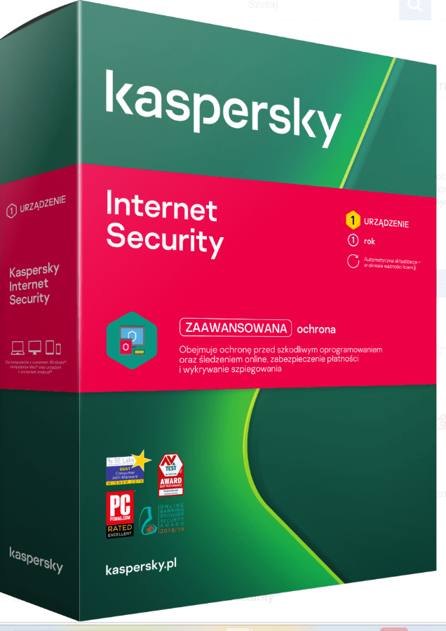 Kaspersky Internet Security PL 1 stanowisko 1 rok nowy